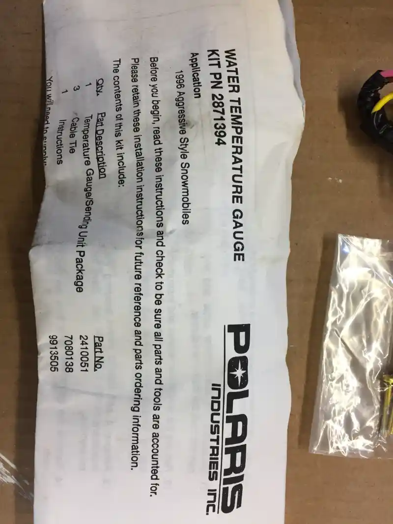 Polaris snowmobile temperature gauge image 5